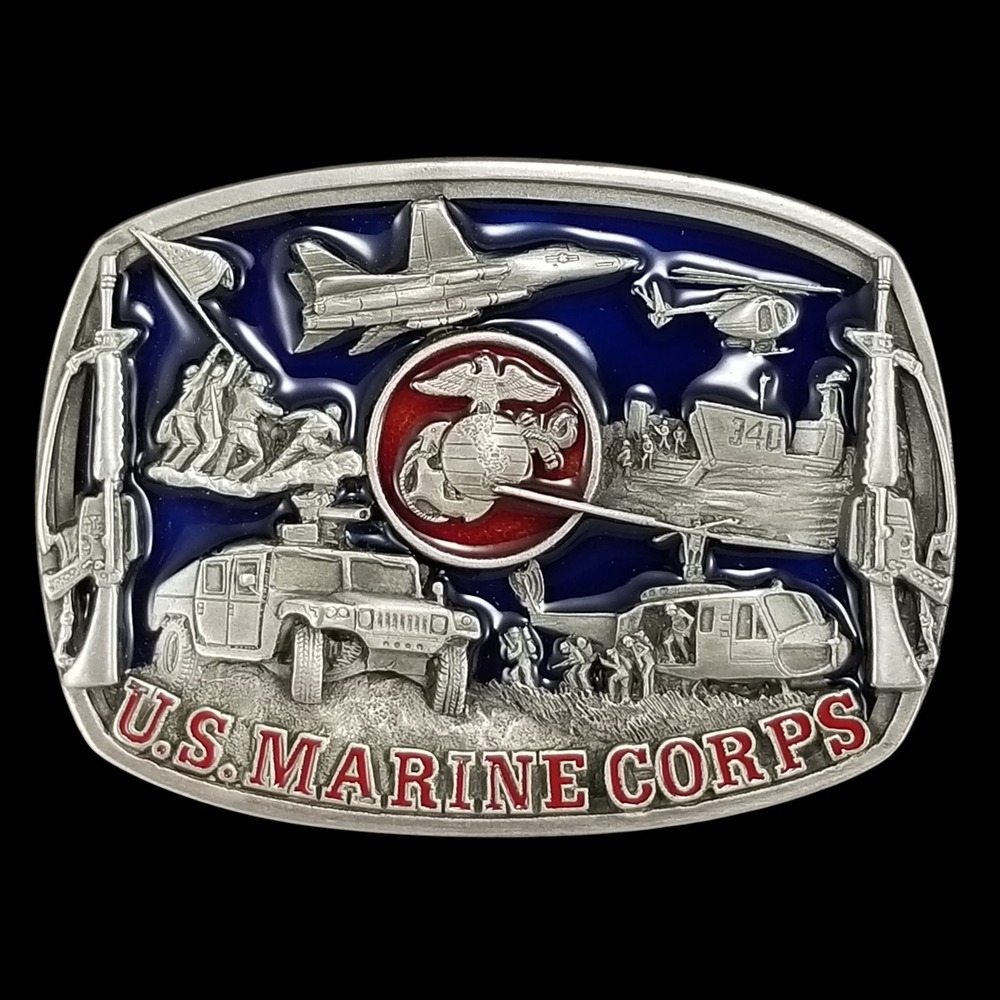 Vintage 1991 Bergamot U.S. Marine Corps Belt Buckle Military Patriotic USA‎ Made